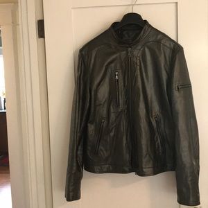 John Varvatos leather jacket gunmetal large (54)